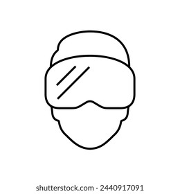 Virtual Reality icon. VR device line vector icon.