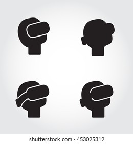 Virtual Reality Icon - VR silhouette vector