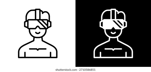 Virtual Reality Symbol, Vektorgrafik mit weißem Hintergrund