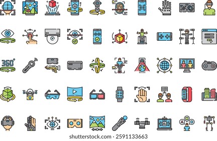 Virtual reality icons High-Quality Vector Icons Collection with Editable Stroke. Ideal for Professional and Creative Projects.