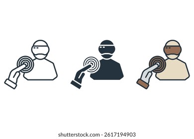 virtual reality icons isolated on White Background. Flat style design