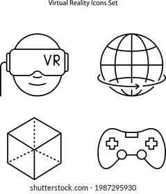 virtual reality icons set isolated on white background. virtual reality icon thin line outline linear virtual reality symbol for logo, web, app, UI. virtual reality icon simple sign.