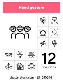 Virtual Reality Icons. Set Of Line Icons. VR Glasses, Face Scanning, Sales Funnel. Computer Reality Concept. Vector Illustration Can Be Used For Topics Like Technology, Computers, Gaming