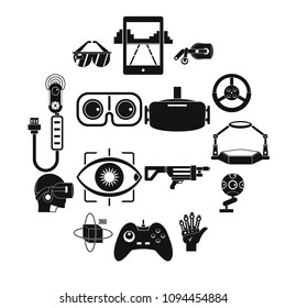 Virtual reality icons set. Simple illustration of 16 virtual reality vector icons for web