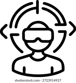 Virtual Reality Icons Set for VR Technology, Immersive Experience, Metaverse, Gaming and Interactive Digital Design