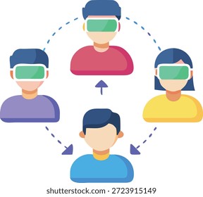 Virtual Reality Icons Set for VR Technology, Immersive Experience, Metaverse, Gaming and Interactive Digital Design