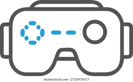 Virtual Reality Icons Set für VR-Technologie, beeindruckende Erfahrung, Metaverse, Gaming und interaktives digitales Design