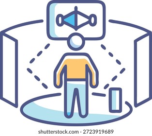 Virtual Reality Icons Set for VR Technology, Immersive Experience, Metaverse, Gaming and Interactive Digital Design