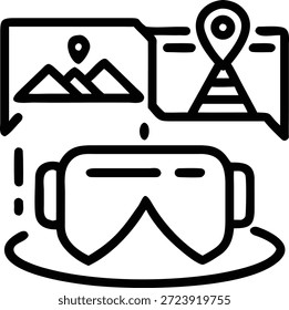 Ícones de Realidade Virtual Definidos para Tecnologia VR, Experiência Imersiva, Metaverso, Jogos e Design Digital Interativo