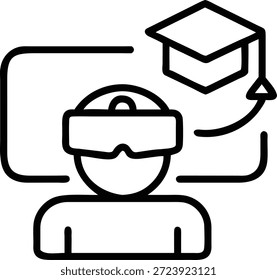 Ícones de Realidade Virtual Definidos para Tecnologia VR, Experiência Imersiva, Metaverso, Jogos e Design Digital Interativo