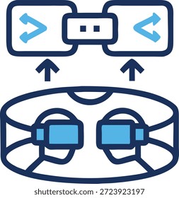Conjunto de iconos de realidad virtual para Tecnología de realidad virtual, experiencia inmersiva, metaverso, juegos y diseño digital interactivo