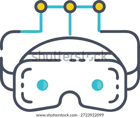 Virtual Reality Icons Set for VR Technology, Immersive Experience, Metaverse, Gaming and Interactive Digital Design