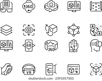 virtual reality icons vector design