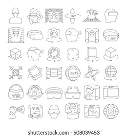 virtual reality icons vector, headset, virtual