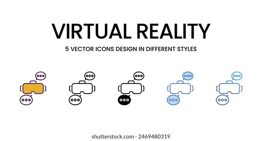 Virtual Reality icons vector set stock illustration.