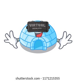 Virtual reality igloo ice house isolated on mascot