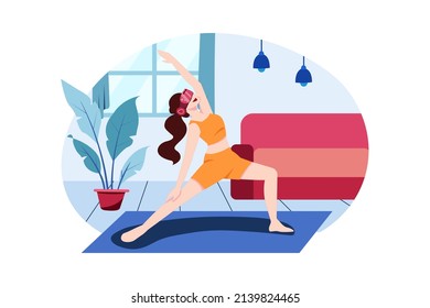 Virtual Reality Illustration concept. Flat illustration isolated on white background.
