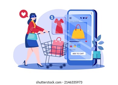 Virtual Reality Illustration concept. Flat illustration isolated on white background