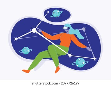 Virtual reality illustration concept vector