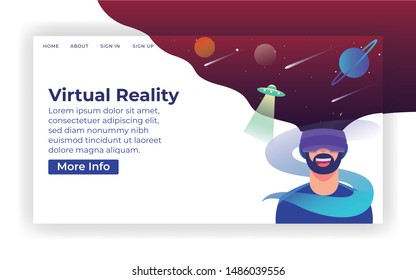 Virtual Reality illustration for web landing page