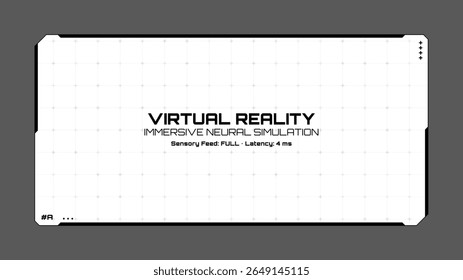 Virtual reality immersieve neurale simulatie op een digitale head-up display interface. Sci fi futuristische technologie concept voor metaverse.
