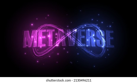 Virtual Reality, Infinity Symbol with Metaverse technology concept abstract background.