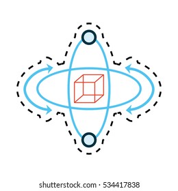 virtual reality interaction visibility 360 design cut line vector illustration eps