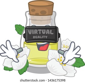 Virtual reality jasmine oil in the cartoon shape