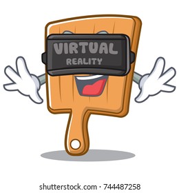 With virtual reality kitchen board character cartoon