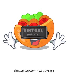 Virtual reality labneh pita bread with cream kartoon
