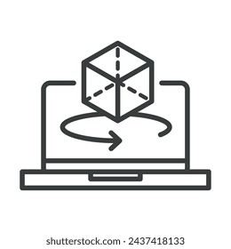 virtual reality laptop icon isolated