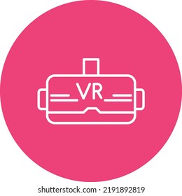 Imagen vectorial de icono de círculo de línea de realidad virtual. También se puede usar para aplicaciones web, aplicaciones móviles y medios impresos.