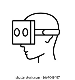 Virtual reality line icon, concept sign, outline vector illustration, linear symbol.