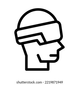 virtual reality line icon illustration vector graphic