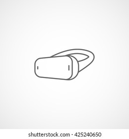 Virtual Reality Line Icon On White Background
