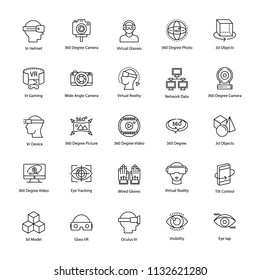 
Virtual Reality Line Icons Set
