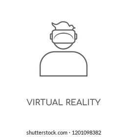 Virtual reality linear icon. Virtual reality concept stroke symbol design. Thin graphic elements vector illustration, outline pattern on a white background, eps 10.