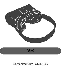 Virtual reality, linear, separate on a white background