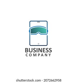 virtual reality logo design inspiration, technology logo vector