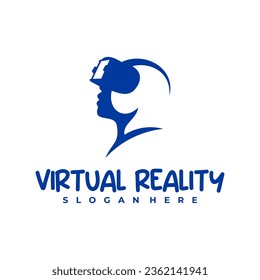 Plantilla de diseño de logotipo de Realidad Virtual. Ilustración vectorial del logo de Creative Virtual Reality.