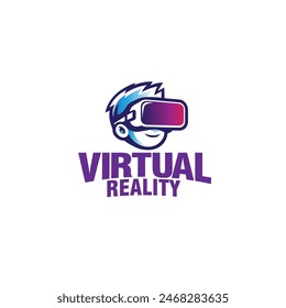 Ilustración vectorial de diseño de logotipo de realidad virtual