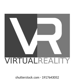 virtual reality logo icon flat