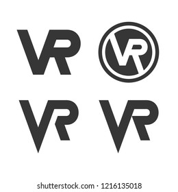 Virtual Reality Logo Icon Set on White Background. Vector