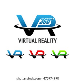 Virtual reality logo or icon."VR" alphabet