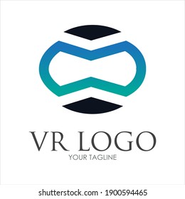 virtual reality logo illustration design template - vector