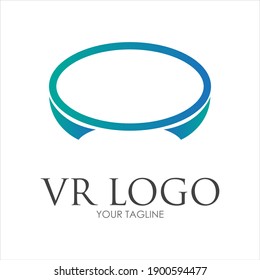 virtual reality logo illustration design template - vector