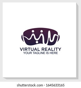 diseño de plantilla de logotipo de realidad virtual vectorial, inspiración de diseño de logotipo de tecnología