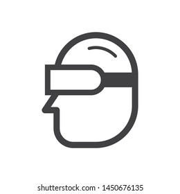 Virtual reality logo template, vector gaming icon, VR face illustration design