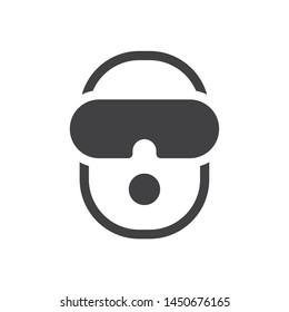 Virtual reality logo template, vector gaming icon, VR face illustration design