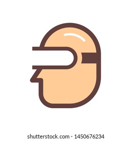 Virtual reality logo template, vector gaming icon, VR face illustration design